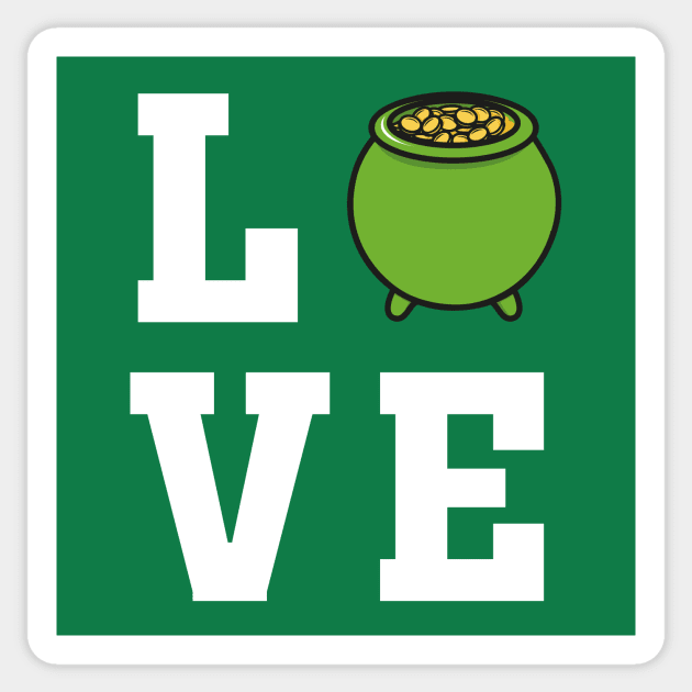 Love White Pot of Gold Saint Patricks Day Drawing Sticker by gastaocared